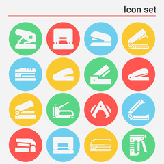 16 pack of stapler  filled web icons set