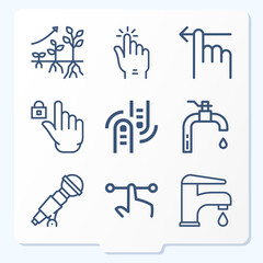 Fototapeta premium Simple set of 9 icons related to dancing