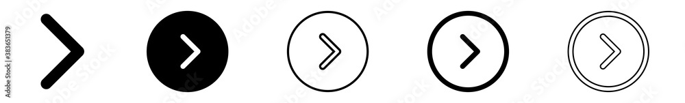 Canvas Prints next button icon circle black | play buttons illustration | video audio player navigate symbol | rig