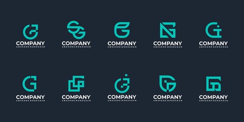 Abstract logo letter  monogram logo design templates
