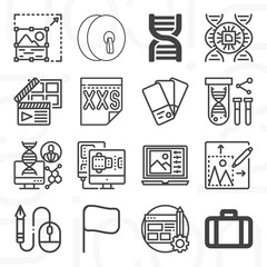 Fototapeta premium 16 pack of rna lineal web icons set