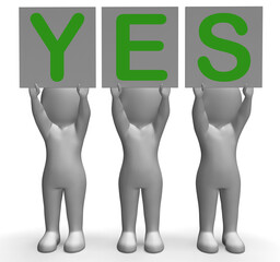 Yes Banners Shows Positivity Success And Approval