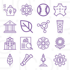 16 pack of holiness  lineal web icons set