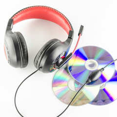 headphone and cd