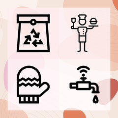 Simple set of old related lineal icons