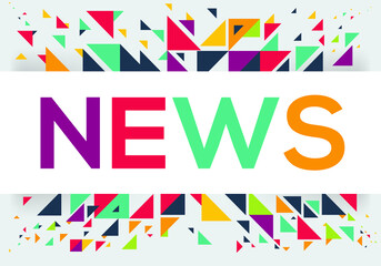 creative colorful (News) text design, written in English language, vector illustration.