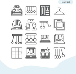 Simple set of organized related lineal icons.