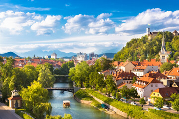 Panorama of Ljubljana, Slovenia, Europe. - obrazy, fototapety, plakaty