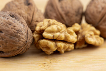 walnuts on the cutting board