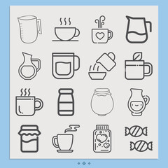 Simple set of shake up related lineal icons.