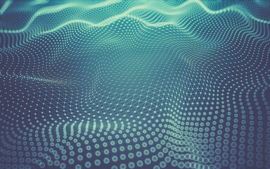 Abstract background. Molecules technology with polygonal shapes, connecting dots and lines. Connection structure. Big data visualization.