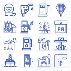 16 pack of cooling system  lineal web icons set