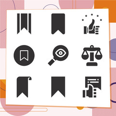Simple set of 9 icons related to wisdom