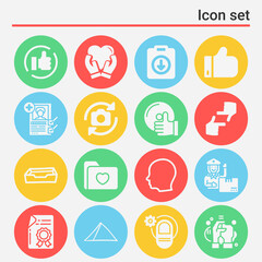 Fototapeta premium 16 pack of ok filled web icons set