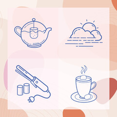 Simple set of feasible related lineal icons