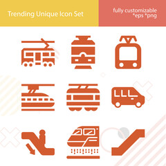 Simple set of explicitly related filled icons.