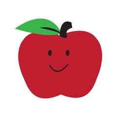 Cute Apple Fruit Cartoon Vector.