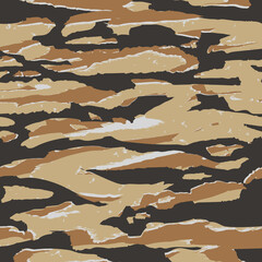 Vector seamless camo tiger stripe army fatigue pattern design - obrazy, fototapety, plakaty