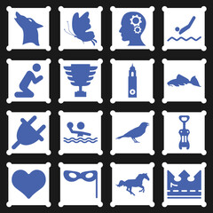 16 pack of crushed  filled web icons set