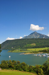 Panoramic view of Lucerne Lake.