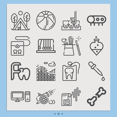 Simple set of physical related lineal icons.