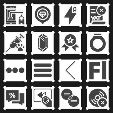 16 pack of offer  filled web icons set
