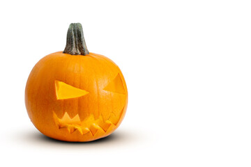 Jack o Lantern on a white bakcground.