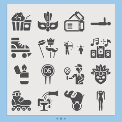 Simple set of initiation related filled icons.