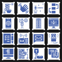 16 pack of request  filled web icons set