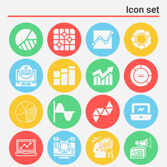 16 pack of correlation  filled web icons set