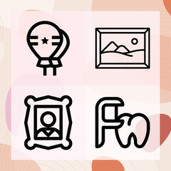 Simple set of individual related lineal icons