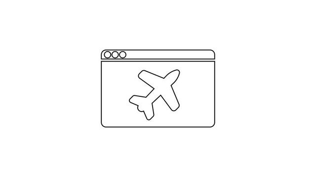 Black line Website template icon isolated on white background. Internet communication protocol. 4K Video motion graphic animation.
