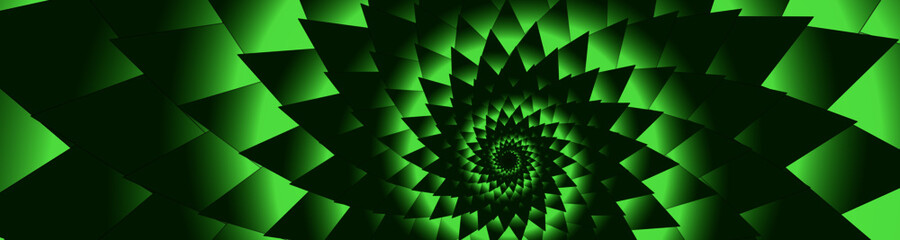 Concentric Circle Spiralling Pattern In Green
