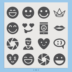 Simple set of cleft related filled icons.
