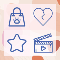 Fototapeta premium Simple set of loved related lineal icons