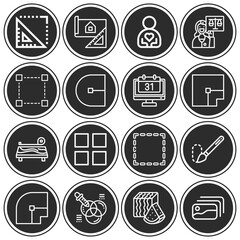 16 pack of honorable  lineal web icons set