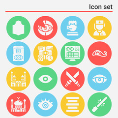 16 pack of middle  filled web icons set