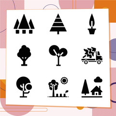 Fototapeta na wymiar Simple set of 9 icons related to hunt down