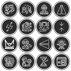 16 pack of contrary  lineal web icons set