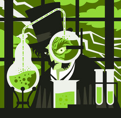 doctor jekyll and mister hyde test lab experiment tube poster