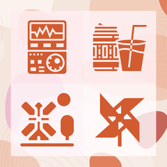 Simple set of consumption related filled icons