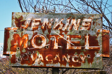 abandoned motel sign