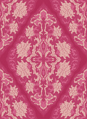 Pink floral pattern.