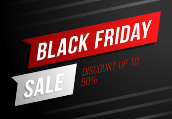 Sale poster black friday sale. Black Friday Sale with discount 50 percent off. Commercial discount event banner.