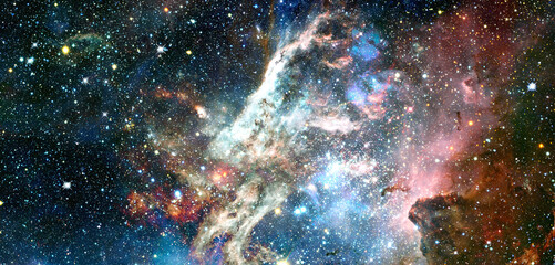 Nebula and galaxy. Deep space. Elements of this image furnished by NASA