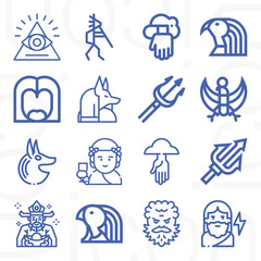 16 pack of supreme being  lineal web icons set