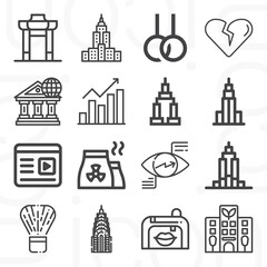 Fototapeta premium 16 pack of rising lineal web icons set