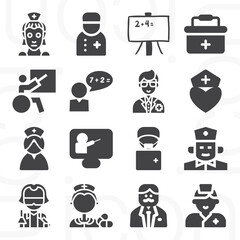 16 pack of assistants  filled web icons set