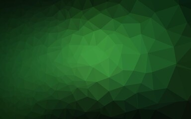 Dark Green vector polygonal pattern.