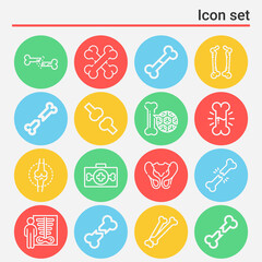 16 pack of connective tissue  lineal web icons set